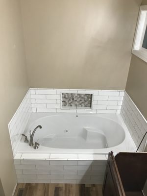 Master Bath remodel. New jetted tub and tile surround.