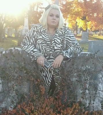 Tour guide Holly Durkin in the Georgetown Cemetery