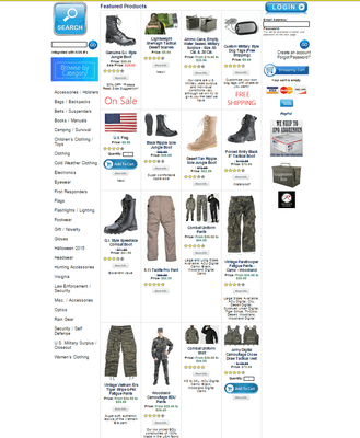 Website Homepage Screenshot - www.ArmySurplusStore.com