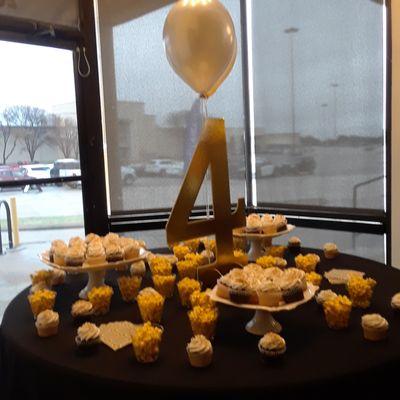 Popcorn and Cupcakes to celebrate Four years of Church service. Congratulations, Lights Church!