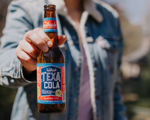 TexaCola. Our original. Mexican Cane Sugar, Valley Citrus, Local Honey. A full flavored, natural tasting, refreshing cola.