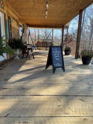 Front porch of the store.