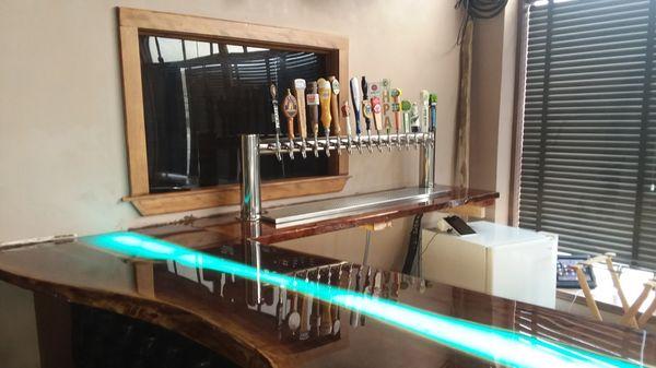 Our "River Bar" with 16 taps.