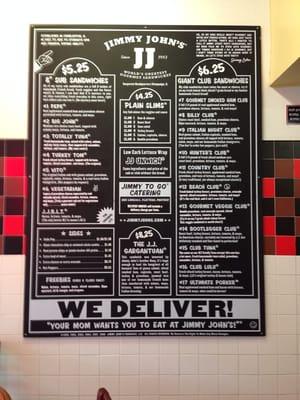 The menu.