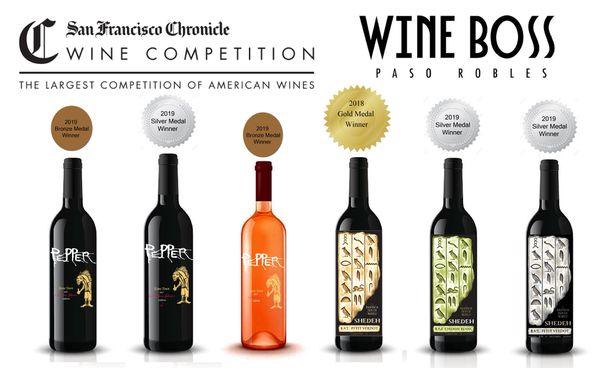 6 of the 8 wines on our tasting flight have won awards at the SF Chronicle Wine Competition!