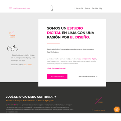 Screenshot of Spanish-language web design project.