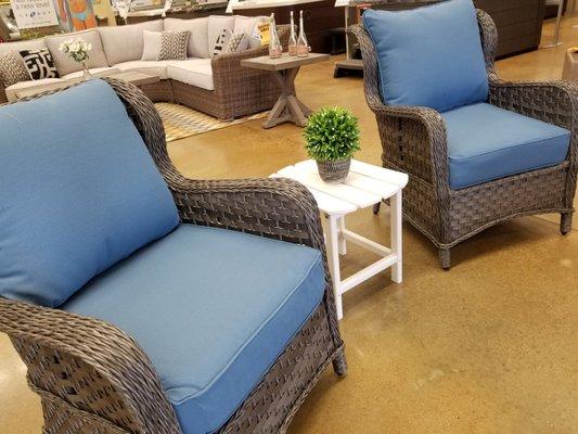 Deep Blue outdoor/indoor patio furniture.