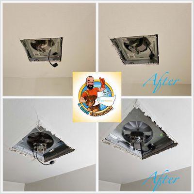 Replaced 2 bathroom fan motors in Manassas, VA completed by A Good Electrician!