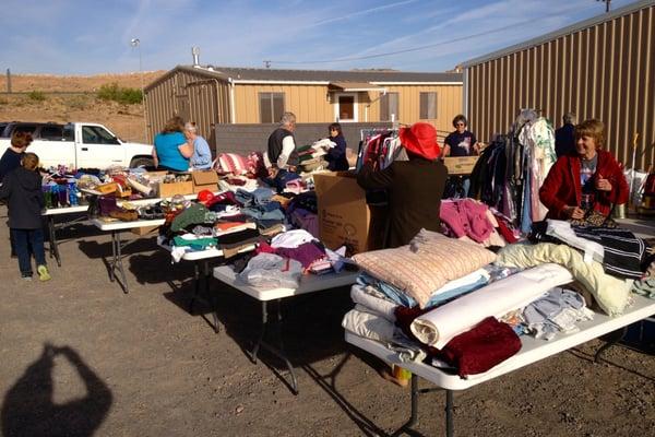 The Members of NLF chose to celebrate the church's 10th anniversary by hosting a free garage sale for the community.