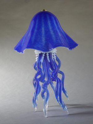 Royal cobalt jellyfish lamp