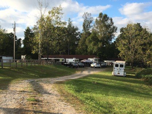 Enjoy camping right at the barn with your horses