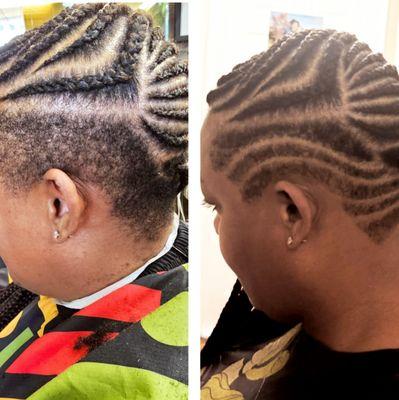 Before & After designs made to match braid design