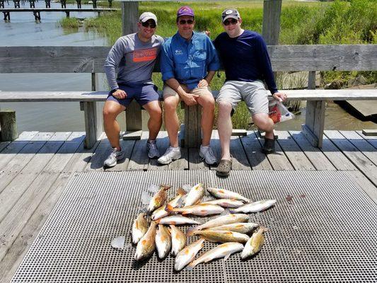 Redfishing on Calcasieu Lake is great year round. Grab some buddies and plan your trip!