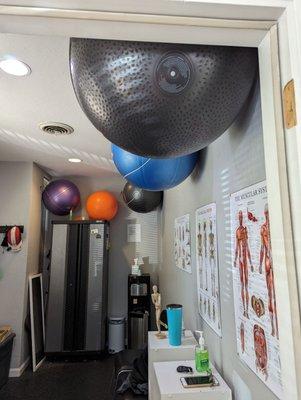 Stability balls are used for a variety of exercises.