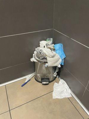 Women's restroom trash