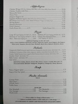 part of the menu