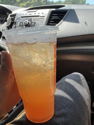 Watered down large peach passion fruit drink