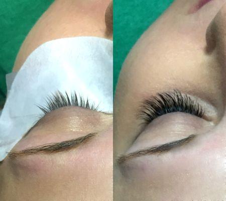 Before and After Eyelash Extensions by Hali Scott