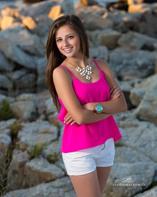 High school senior at the beach