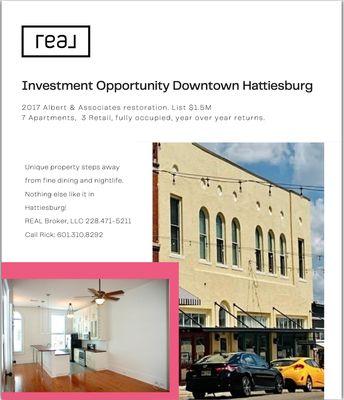 Fantastic investment opportunity in Downtown Hattiesburg!