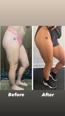 Custom Norvell Spray Tanning before & after