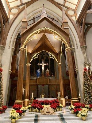 The altar with the baby Jesus