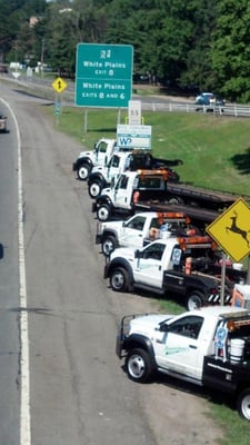 The fleet parked along 287