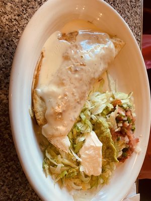 Quesadilla with ground beef.