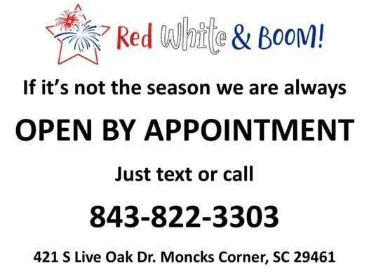 If you need fireworks you just have to do call or text the number on the flyer and Red White and b Boom will set up an appointment