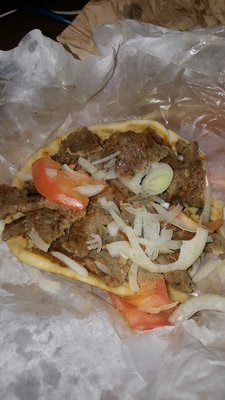 "Gyro w/onions & tomatoes"