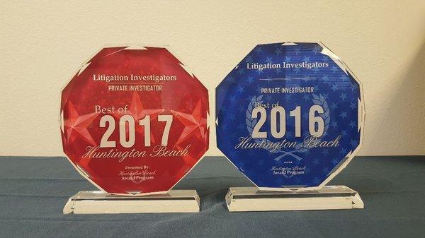 2 years in a row voted Huntington Beach's best Private Investigation Agency.