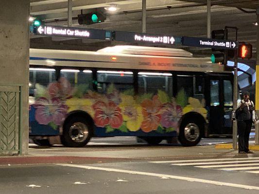 Wiki wiki shuttle heading to the terminal shuttle stop area