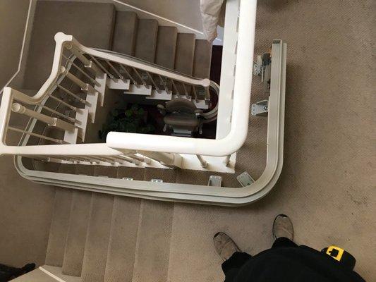 Bruno Curved stairlift lift installation