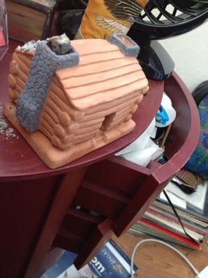 My log cabin incense holder! Incense looks like a chimney. :)