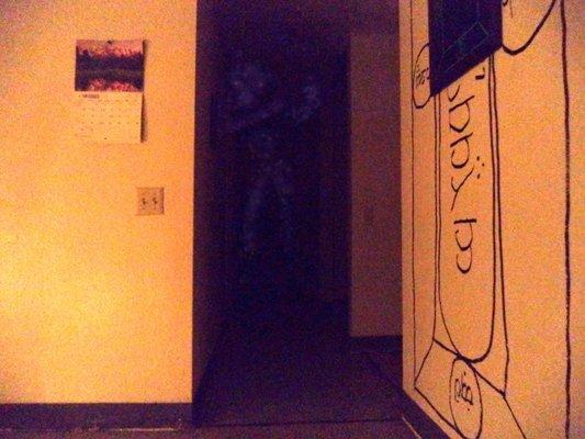 A demon in my hallway at my previous unit before the remodel at 430 Turk in 2015.