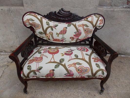 settee reupholstered