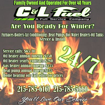 24/7 service company. Heating, Cooling & Fuel oil