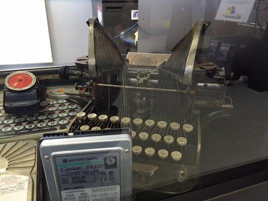 An early Oliver typewriter - you don't see one of these every day, let alone at a computer store! :)