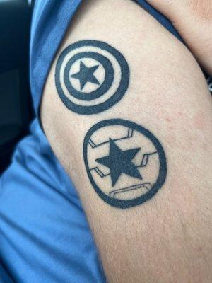 Cap and Bucky Marvel Tattoo