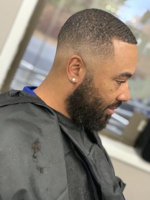 Mid bald fade and beard