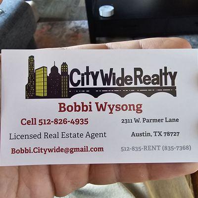 Bobbi's business card