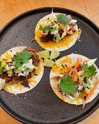 Kiawe Smoked Pulled pork tacos
Pineapple slaw | cheese | cilantro