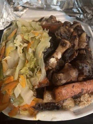 Jerk oxtail dinner.