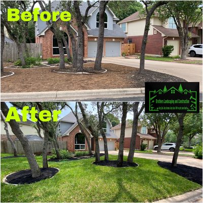 St Augustine grass and premium black mulch