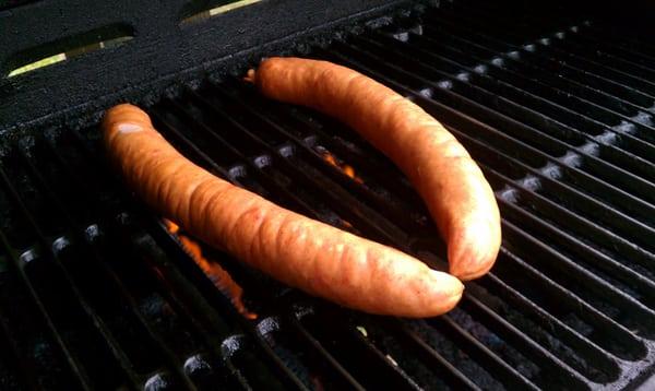 Kielbasa on my grill.