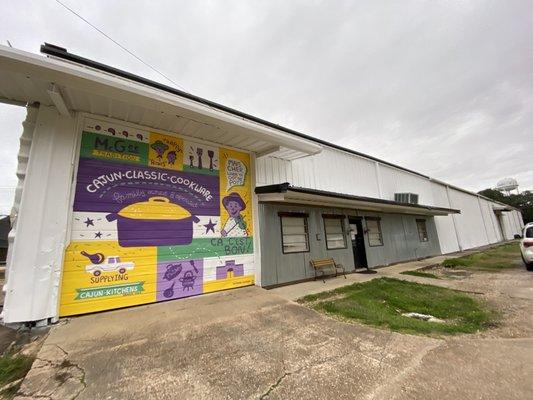 Cast Iron Cookware, McWare Oval Roasters and more. A local Mural of our Personal history in MAMOU Louisiana.