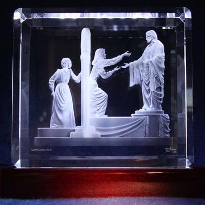 "Come Unto Me" laser etched crystal