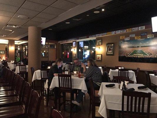 Bar area is classy with lots of tvs. Still sports bar vibe