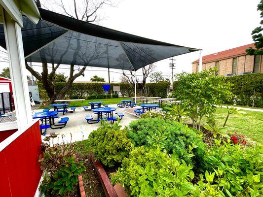 Picnic outdoor eating area and area for celebration events with families.