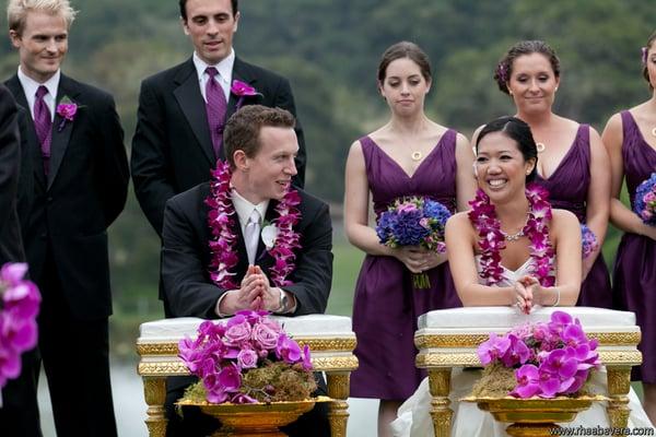 Ceremony Arrangements and Leis by Floral Design by Reina